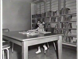 Child reading, Darwin Public Library, Esplanade 1960.