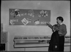 Book display for Book Week, 1954